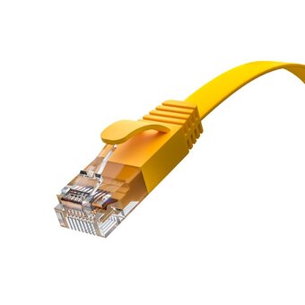  Патч-корд Greenconnect Prof GCR-52829 плоский прямой 3.0m, UTP медь RJ45, кат.6, желтый 