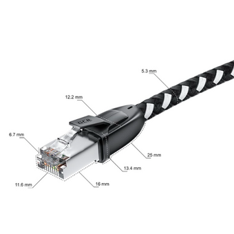  Патч-корд Greenconnect Prof Strong GCR-52778 прямой 3.0m, UTP медь кат.6, черно-белый 