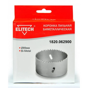  Коронка пильная ELITECH 1 820.0629 Bi-Metal ф89 