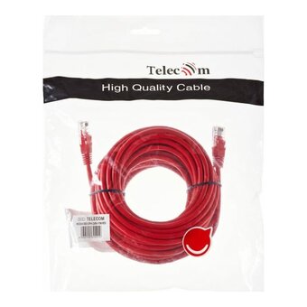  Патчкорд Telecom NA102-R-10M литой UTP кат.5е 10,0м красный 