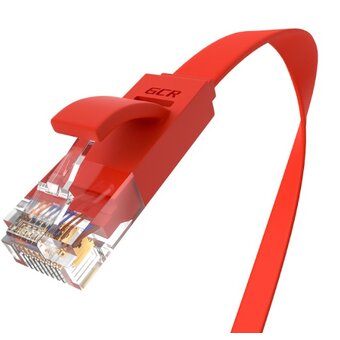  Патч-корд Greenconnect Prof GCR-LNC624-2.0m плоский прямой 2.0m, UTP медь кат.6, красный 