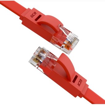  Патч-корд Greenconnect Prof GCR-LNC624-2.0m плоский прямой 2.0m, UTP медь кат.6, красный 