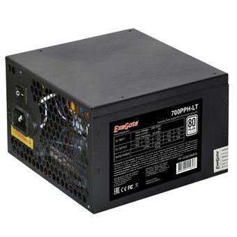  Блок питания Exegate EX282048RUS 700PPH-LT, RTL, 80+, ATX, black, APFC, 12cm, 24p, (4+4)p, 5xSATA, 3xIDE 
