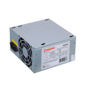  Блок питания ExeGate EX256711RUS-PC 500W AA500, ATX, PC, 8cm fan, 24p+4p, 2xSATA, 1xIDE + кабель 220V 
