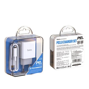  СЗУ HOCO C76A Plus Speed source PD20W charger set(Type-C TO Lightning), white 