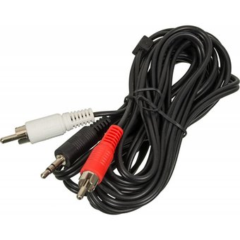  Кабель аудио Ningbo 2хRCA (m)/Jack 3.5 (m) 1.5м черный (JAAC010-1.5) 