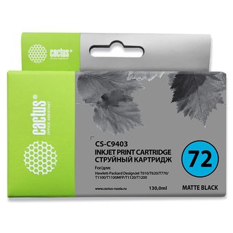  Картридж струйный Cactus CS-C9403 №72 фото черный матовый (130мл) для HP DJ T610/T620/T770/T1100/T1100MFP/T1120/T1200 