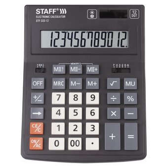  Калькулятор настольный STAFF Plus STF-333 12 разрядов 