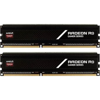  ОЗУ AMD 16GB Radeon DDR4 3200 DIMM R9 Gamers Series Black Gaming Memory R9S416G3206U2K Non-ECC, CL16, 1.35V, Heat Shield, Kit (2x8GB), RTL 