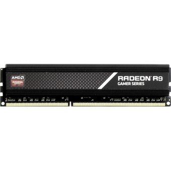  ОЗУ AMD 8GB Radeon DDR4 3200 DIMM R9 Gamers Series Black Gaming Memory R9S48G3206U2S Non-ECC, CL16, 1.35V, Heat Shield, RTL 
