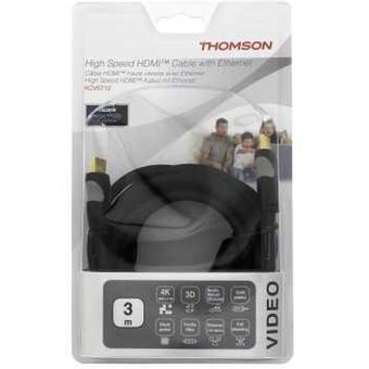  Кабель аудио-видео Thomson High Speed HDMI (m)/HDMI (m) 3м феррит.кольца Позолоченные контакты черный (00132107) 