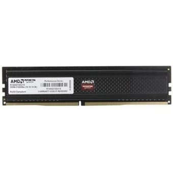  ОЗУ AMD 16GB Radeon DDR4 2133 DIMM R7 Performance Series Black R7416G2133U2S-UO Non-ECC, CL15, 1.2V, Bulk 