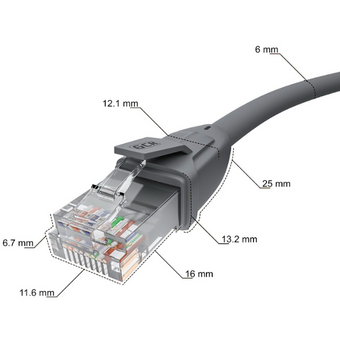  Патч-корд Greenconnect GCR-52541 прямой 0.3m UTP кат.6, серый 