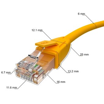  Патч-корд Greenconnect GCR-52367 прямой 0.5m UTP кат.6, желтый 