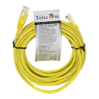 Патчкорд Telecom NA102-Y-5M литой UTP кат.5е 5,0м желтый 