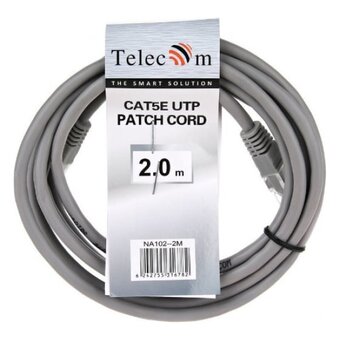  Патчкорд Telecom NA102--2M литой UTP кат.5е 2,0м серый 