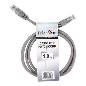  Патчкорд Telecom NA102--1M литой UTP кат.5е 1,0м серый 