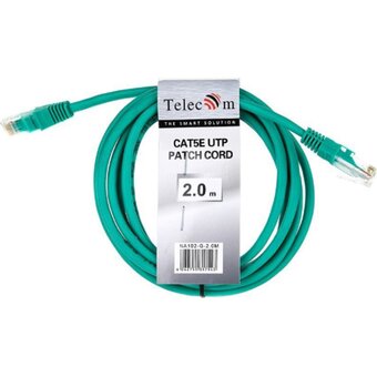  Патчкорд Telecom NA102-G-2M литой UTP кат.5е 2,0м зеленый 