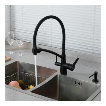  Смеситель для кухни Gappo G4398-16 549409 35к с вых. для питьевого фильтра черный 