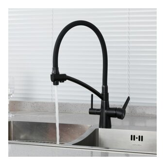  Смеситель для кухни Gappo G4398-16 549409 35к с вых. для питьевого фильтра черный 