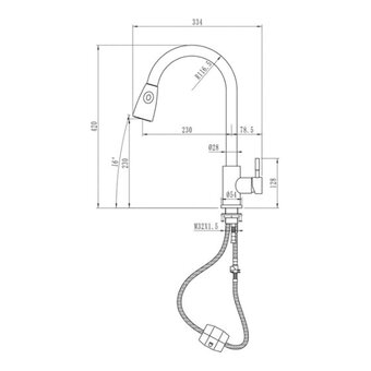  Смеситель для кухни Mixline MLSS-0323 518615 выдвижная лейка 