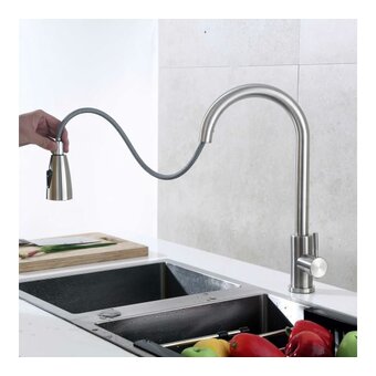  Смеситель для кухни Tsarsberg тип ГОСТ См-МОЦБИвА TSB-123-001 с выдвижной лейкой 