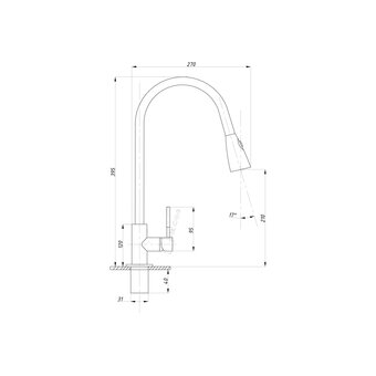 Смеситель для кухни Tsarsberg тип ГОСТ См-МОЦБИвА TSB-123-001 с выдвижной лейкой 