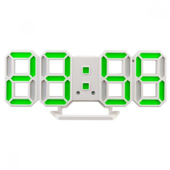  Часы-будильник Perfeo LED Luminous 2, белый корпус / зелёная подсветка (PF-6111) 