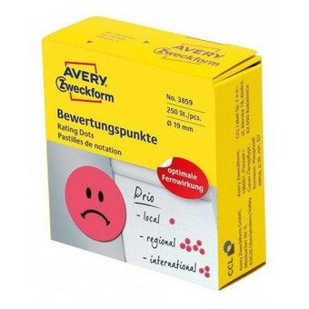  Этикетки Avery Zweckform 3859 250шт на листе диаметр 19мм/70г/м2/красный самоклей. универсальная (упак.1рул) 