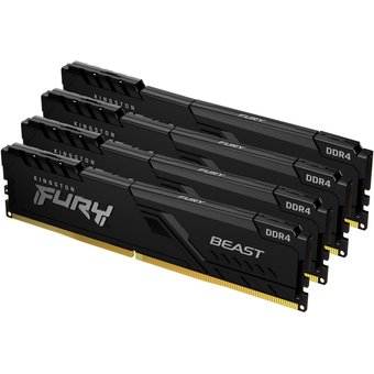  ОЗУ Kingston 32GB 3600MHz DDR4 CL17 DIMM (Kit of 4) Fury Beast Black KF436C17BBK4/32 