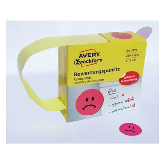  Этикетки Avery Zweckform 3859 250шт на листе диаметр 19мм/70г/м2/красный самоклей. универсальная (упак.1рул) 