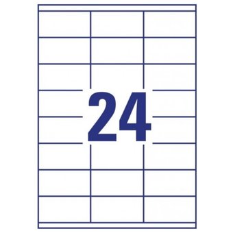 Этикетки Avery Zweckform 3422 A4 70x35мм 24шт на листе/70г/м2/100л./белый матовое самоклей. универсальная 