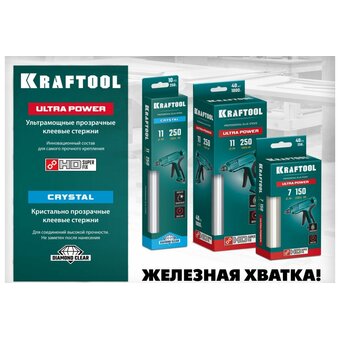  Кристально прозрачные клеевые стержни KRAFTOOL Cristal 06846-40 d 11x250 мм 