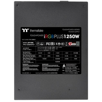  Блок питания Thermaltake Toughpower iRGB Plus (PS-TPI-1250F3FDTE-1)1250W Titanium/Fully Modular/Riing Duo/Digital/80 Plus Titanium/EU 