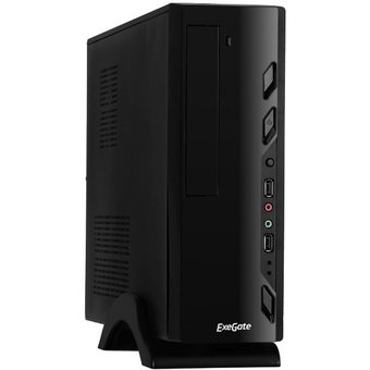  Корпус Exegate EX268695RUS MiniITX Exegate MI-208 Black, miniITX/mATX, (M400, 80mm), 2*USB, Audio 