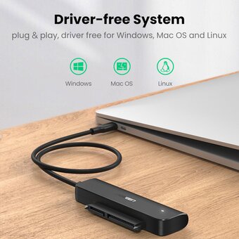  Конвертер UGREEN CM321 70610 USB-C 3.0 to 2.5-Inch SATA Converter 50cm Black 