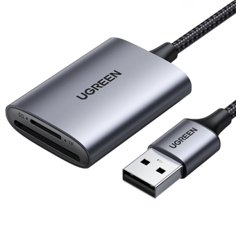  Кардридер UGREEN CM401 80888 USB-C to SD/TF Memory Card Reader Alu Case space gray 
