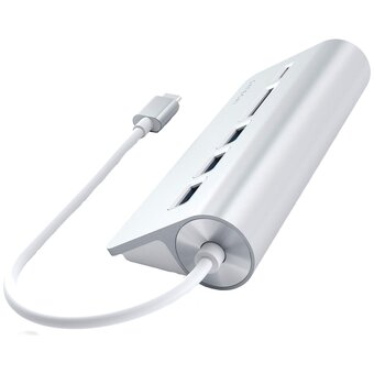  USB-концентратор Satechi ST-TCHCRS Type-C Aluminum USB Hub Micro/SD Card Reader with White Cable Silver 