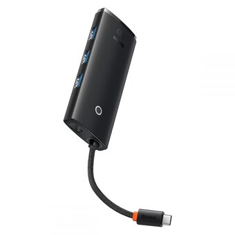  USB Hub Baseus Lite (WKQX040001) 5-Port Type-C HUB Docking Station (Type-C to HDMI+USB3.0*3+PD) Black 
