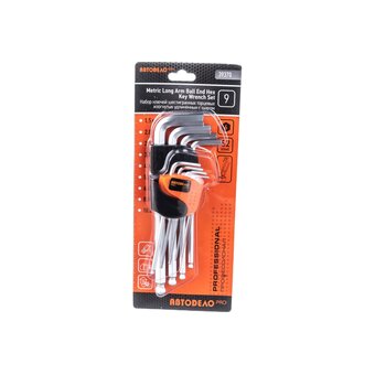  Набор ключей шестигранных АвтоDело Pro (39370) Г-образных 9ч 1.5-10mm S2 удлинённые с шаром (16273) 