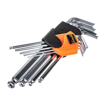  Набор ключей шестигранных АвтоDело Pro (39370) Г-образных 9ч 1.5-10mm S2 удлинённые с шаром (16273) 