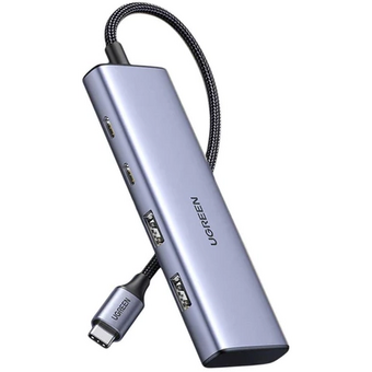  USB-хаб UGREEN CM473 15395 4-Port USB-C to 2xUSB-C and 2xUSB-A Hub Space Gray 