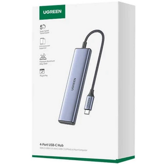  USB-хаб UGREEN CM473 15395 4-Port USB-C to 2xUSB-C and 2xUSB-A Hub Space Gray 