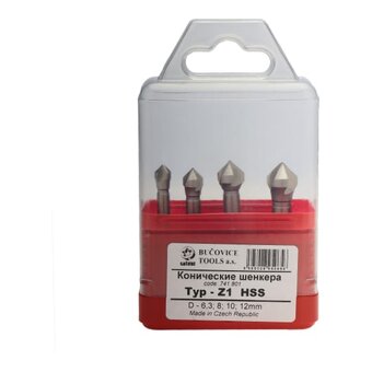  Набор из 4-х зенкеров Bucovice Tools 741801 