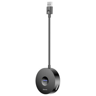  USB Hub Baseus (CAHUB-F01) Round box HUB adapter (USB3.0 to USB3.0*1+USB2.0*3) 10cm Black 