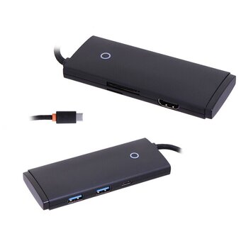 USB Hub Baseus Lite (WKQX050001) 6-Port Type-C HUB Docking Station (Type-C to HDMI+USB3.0*2+Type-C Data+SD/TF) Black 