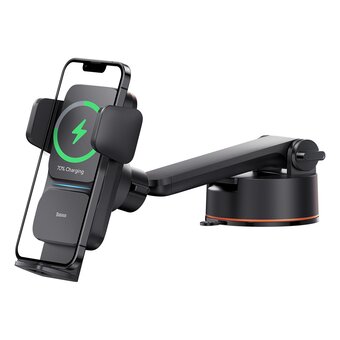  Автомобильный держатель Baseus CGZX000101 Wisdom Auto Alignment Car Mount Wireless Charger QI 15W Black 