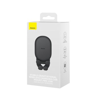  Автомобильный держатель Baseus SUWX030001 Stable Gravitational Wireless Charging Car Mount Pro 15W Black 