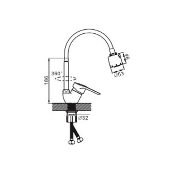  Смеситель для кухни Эверест B58-025 
