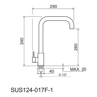  Смеситель для кухни РМС SUS124-017F-1 